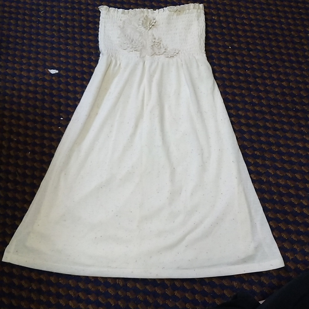 White/Cream color Strapless Dress